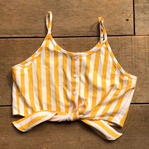 Adorable white and yellow crop top